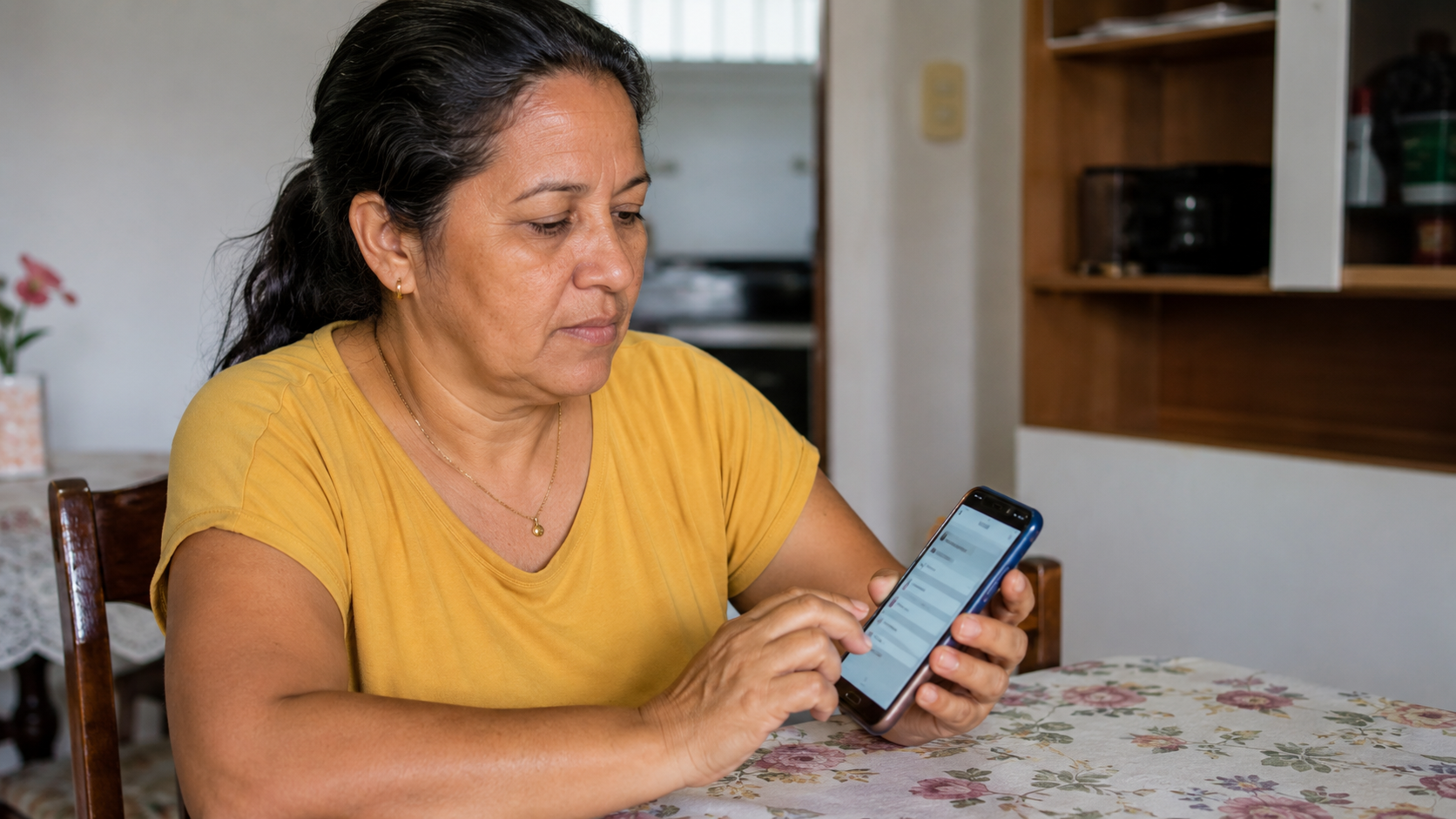 Cliente preenchendo o cadastro no celular